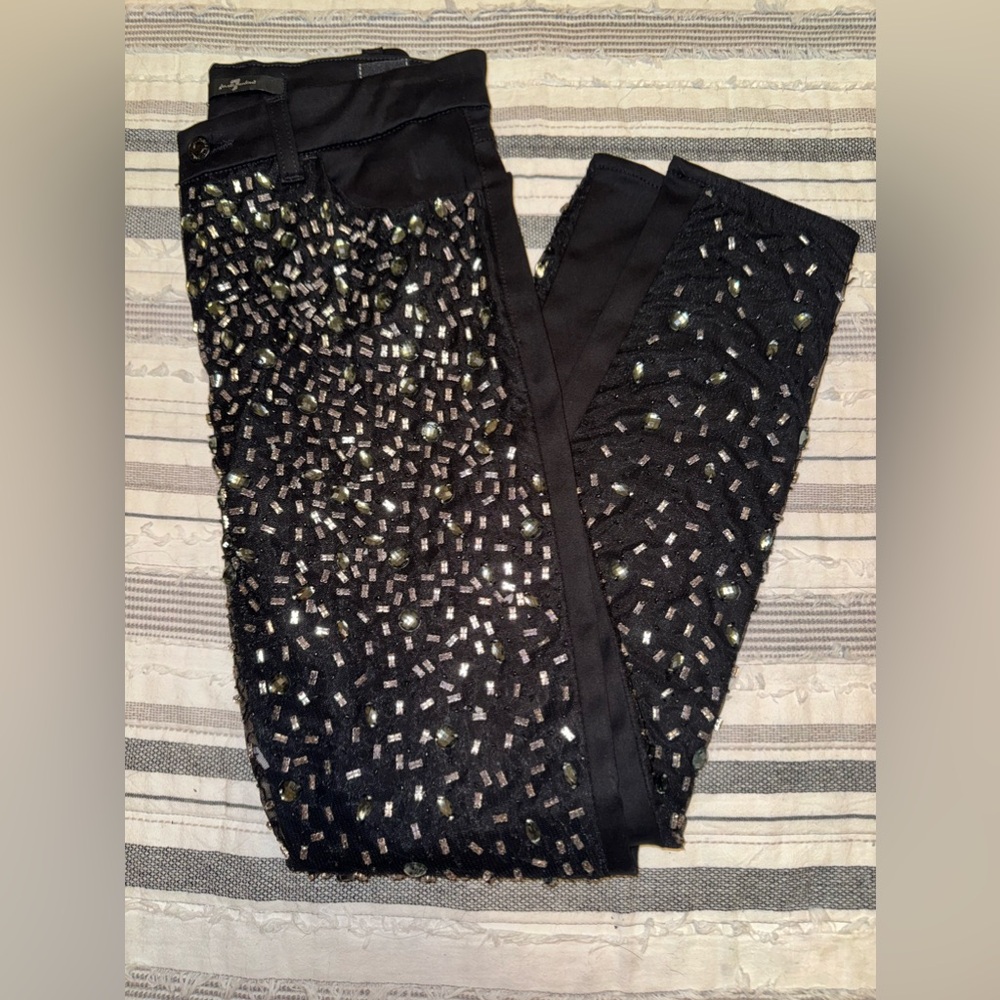 7forAllMankind Jeans Size 27, fully beaded NWT